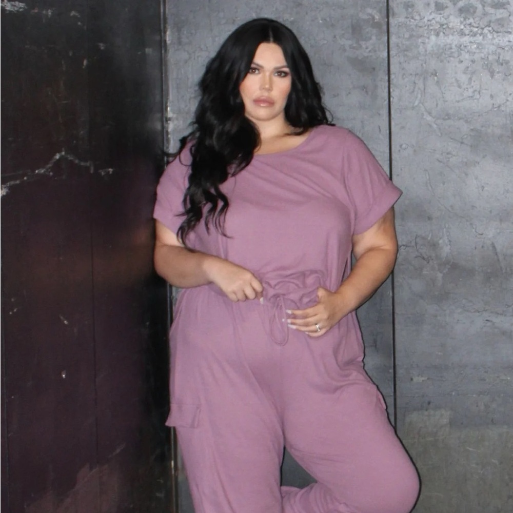 Set! Lisa Top & Jogger Bottoms SWAK designs 3x lounge / pajama set in mauve